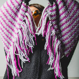 CARDIGAN LUNGO CON FRANGE MULTICOLORE - HANDMADE