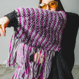 CARDIGAN LUNGO CON FRANGE MULTICOLORE - HANDMADE