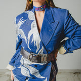 3 - Cintura Vintage in Vera Pelle con Fibbia Gioiello Argento – Stile Boho Western - 100 CM