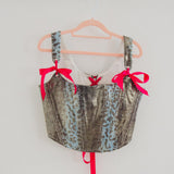 Semi-transparent tailored Margot shirt with geometric pattern