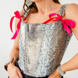 Semi-transparent tailored Margot shirt with geometric pattern