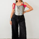 Semi-transparent tailored Margot shirt with geometric pattern