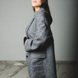 FUCHSIA JACQUARD BOMBER STYLE JACKET - REVERSIBLE IN BLACK VELVET FABRIC - CONTRASTING POCKETS