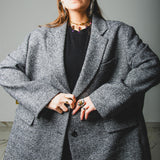 FUCHSIA JACQUARD BOMBER STYLE JACKET - REVERSIBLE IN BLACK VELVET FABRIC - CONTRASTING POCKETS