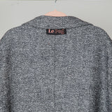 FUCHSIA JACQUARD BOMBER STYLE JACKET - REVERSIBLE IN BLACK VELVET FABRIC - CONTRASTING POCKETS