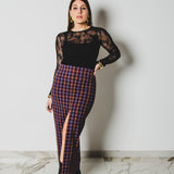 3 – Gonna Alma Tartan couture sartoriale in lana viola TG 1 - 40