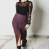 3 – Gonna Alma Tartan couture sartoriale in lana viola TG 1 - 40