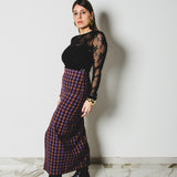 3 – Gonna Alma Tartan couture sartoriale in lana viola TG 1 - 40
