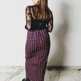 3 – Gonna Alma Tartan couture sartoriale in lana viola TG 1 - 40