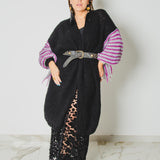 CARDIGAN LUNGO CON FRANGE MULTICOLORE - HANDMADE