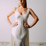 Vestito sottoveste lungo bianco SportMax Tg It 38  in acetatoe Tg 42