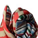 Fascia modellabile per capelli in cotone a righe multicolor e zebrata doubleface
