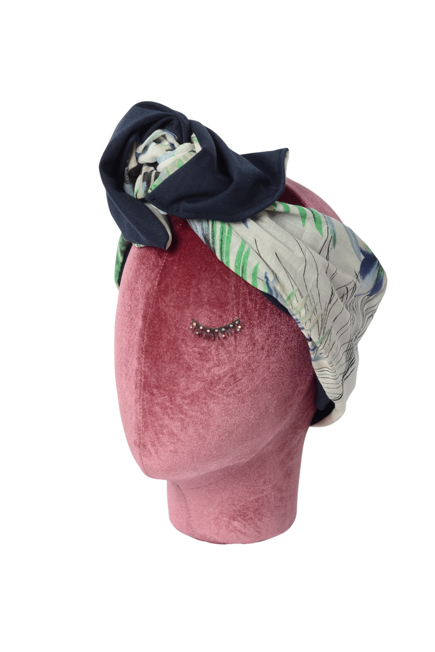 Fascia modellabile per capelli in cotone con fantasia - doubleface