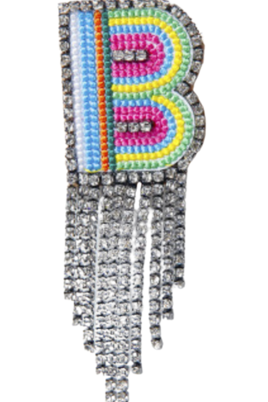 SPILLA MULTICOLOR CON STRASS LETTERA "B"