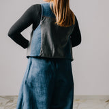 Gilet Rino sartoriale in lana azzurra - reversibile