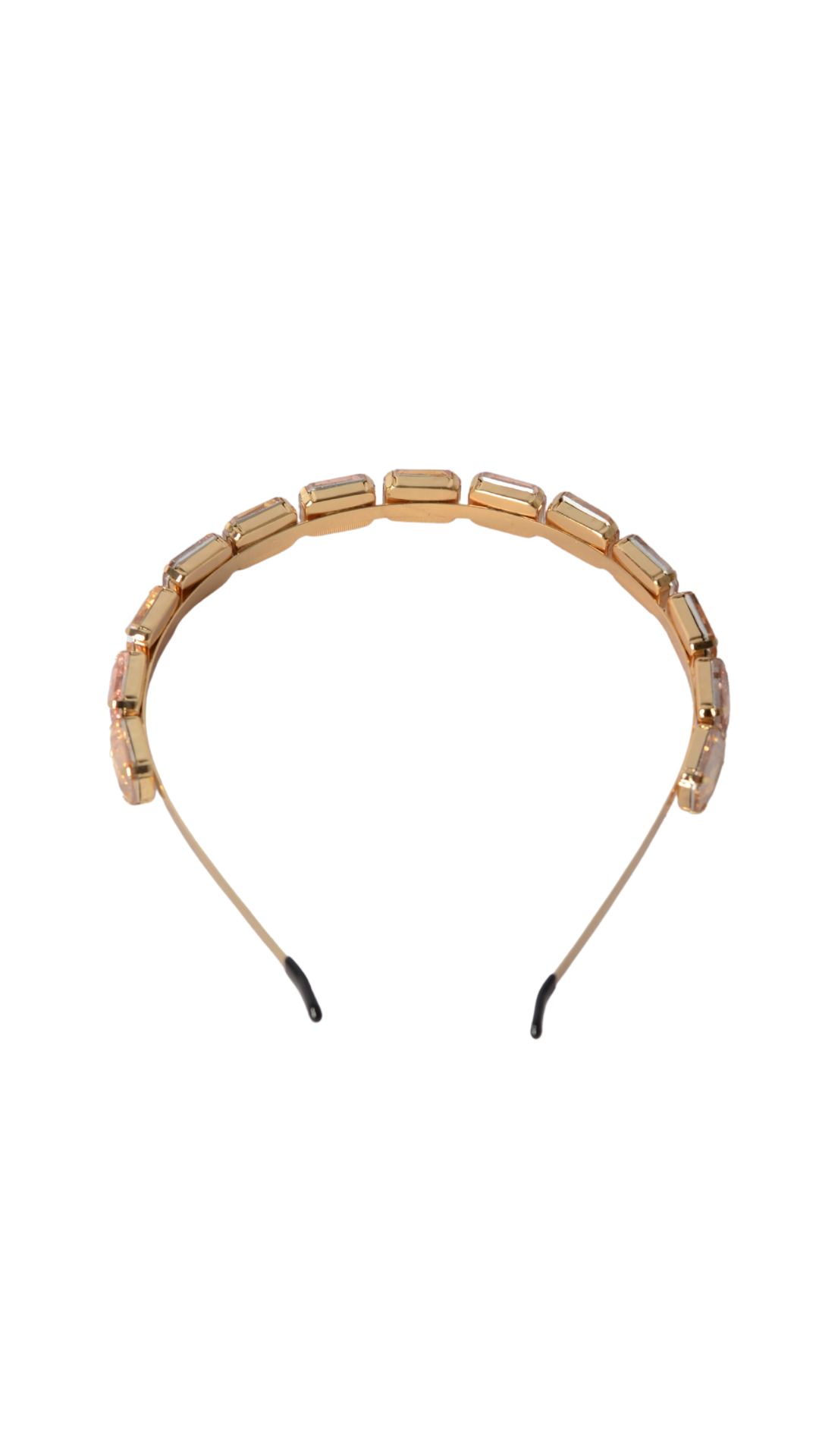 Cerchietto metallico oro con pietre rosa/oro "REGULAR PINK"