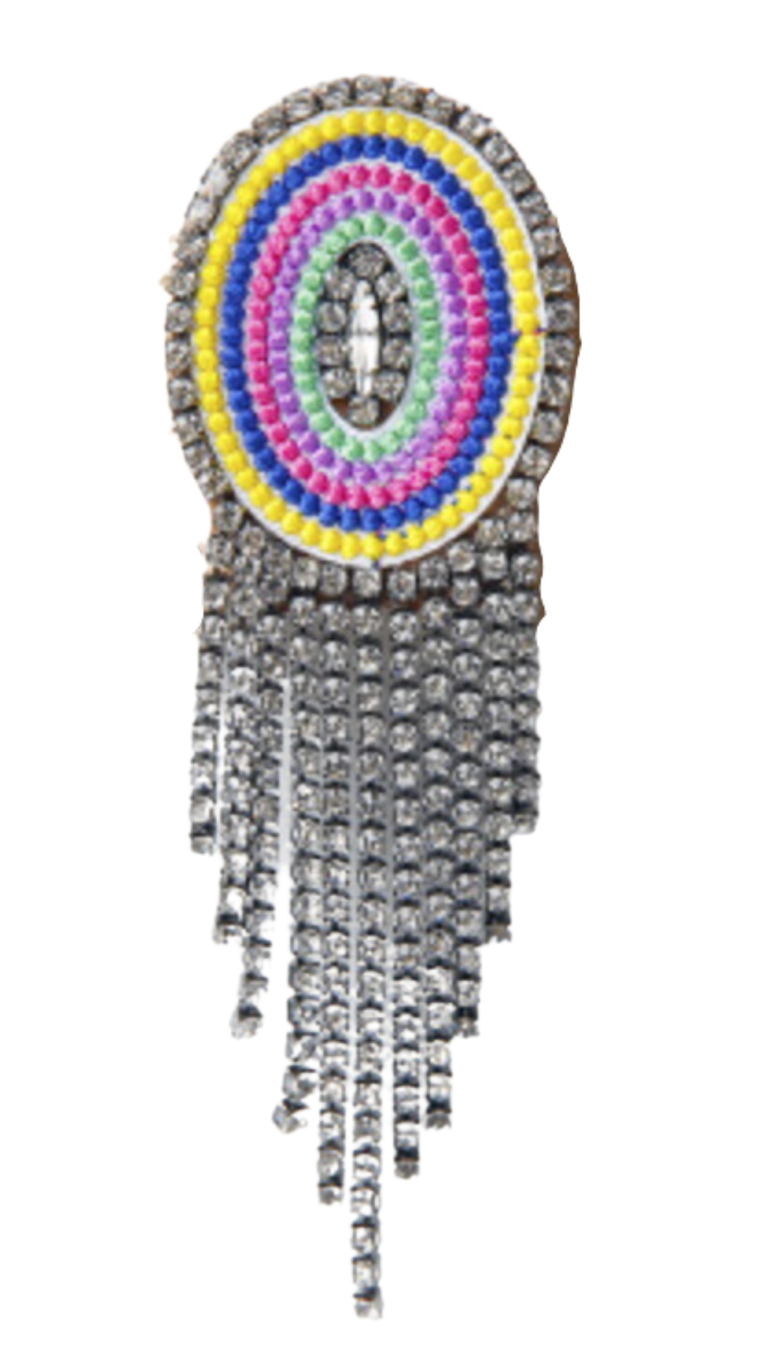 SPILLA MULTICOLOR CON STRASS LETTERA "O”