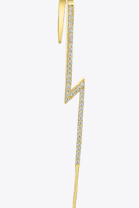 Orecchino a fulmine con brillanti in acciaio inossidabile -FLASH GOLD