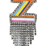 SPILLA MULTICOLOR CON STRASS LETTERA "Z”