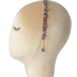 Cerchietto metallico oro con pietre viola PURPLE STONES