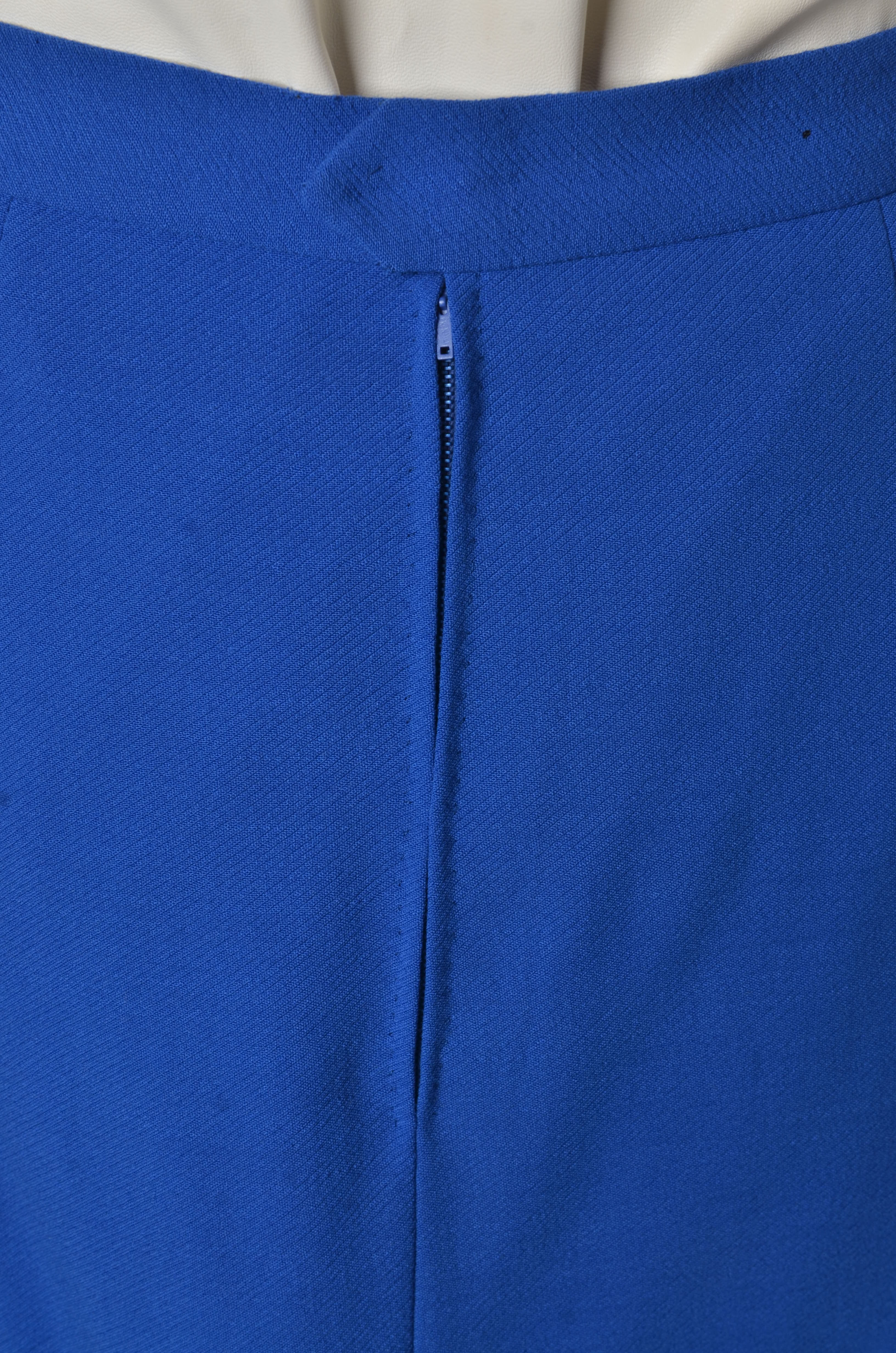 Gonna vintage longuette misto  lino blu con bottoni