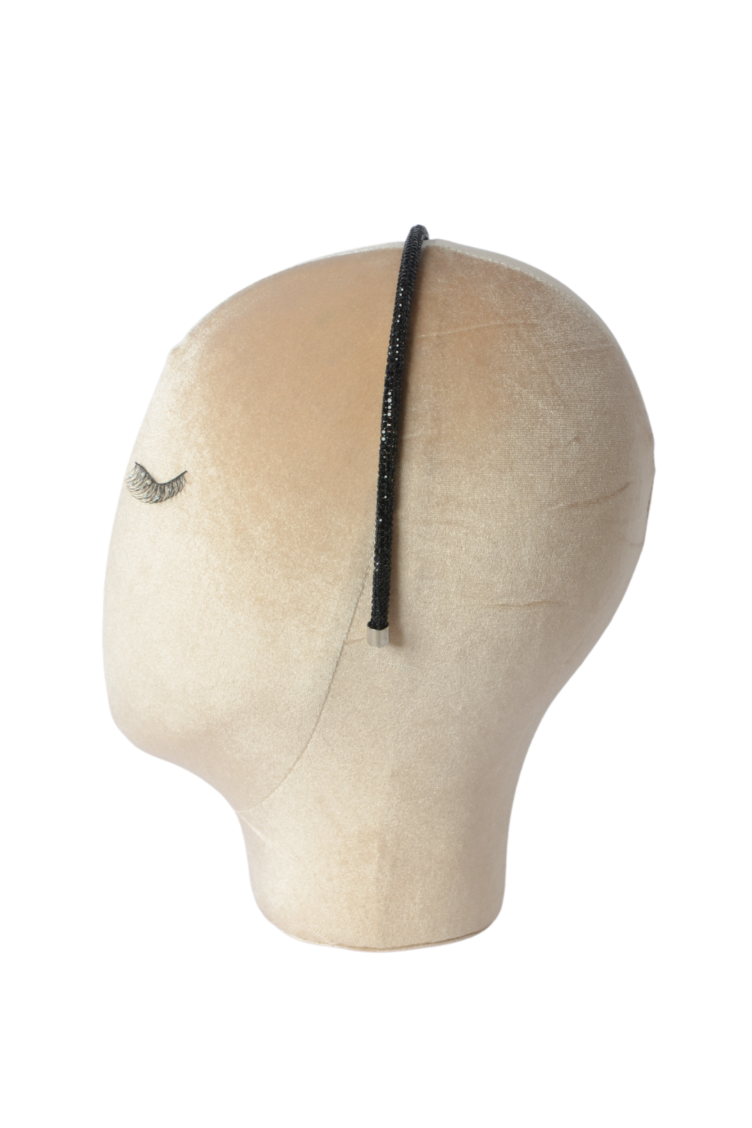 Cerchietto strass sottile nero NINA