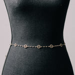Cinturina gioiello con cerchi di strass argento