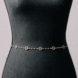 Cinturina gioiello con cerchi di strass argento