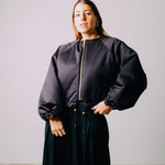 Bomber crop sartoriale imbottito - reversibile