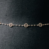 Cinturina gioiello con cerchi di strass argento