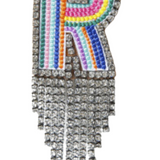SPILLA MULTICOLOR CON STRASS LETTERA "R"