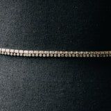 Cinturina gioiello con 2 file -  strass argento