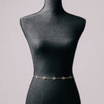 Cinturina gioiello con cerchi di strass argento