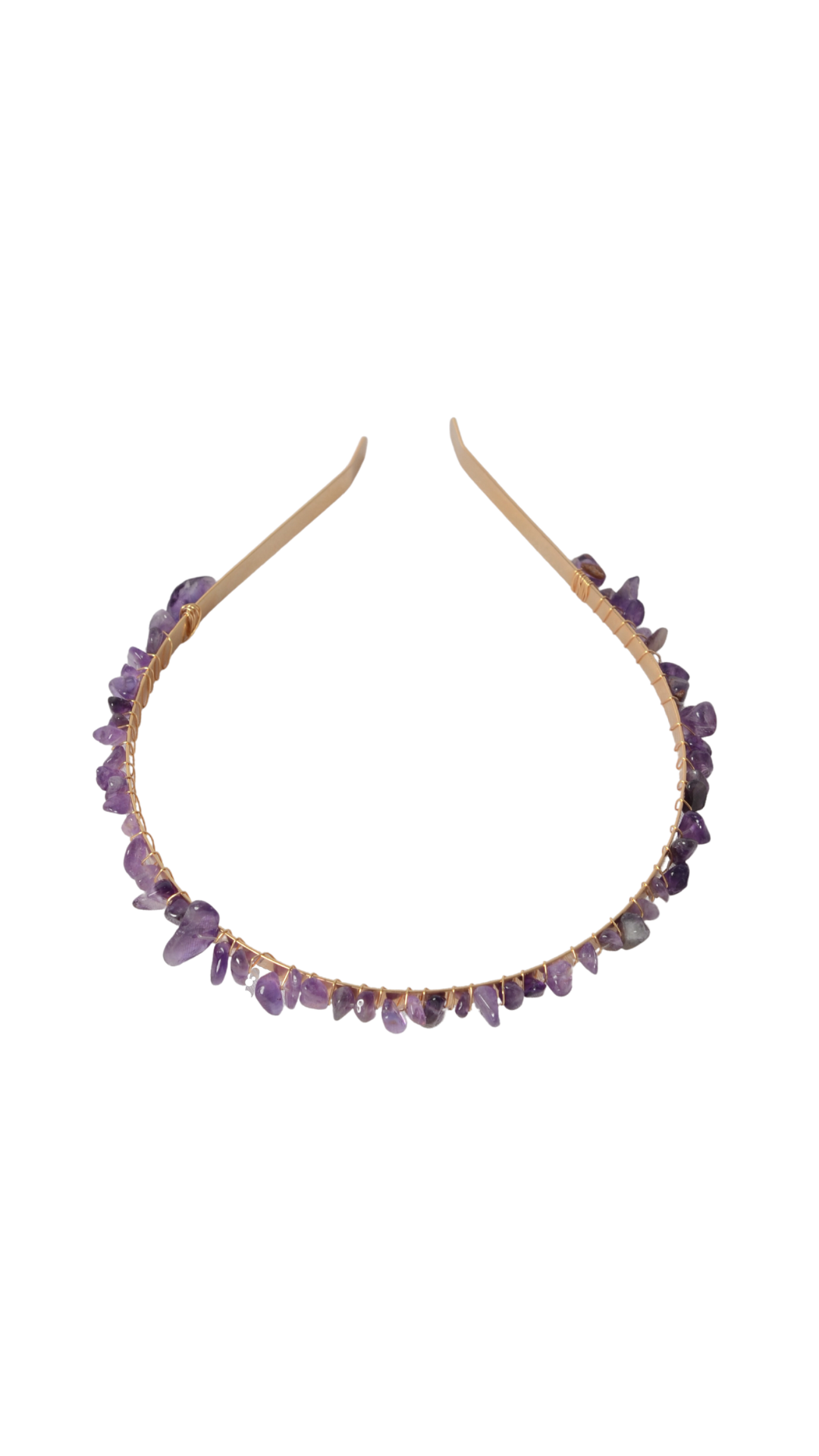 Cerchietto metallico oro con pietre viola PURPLE STONES