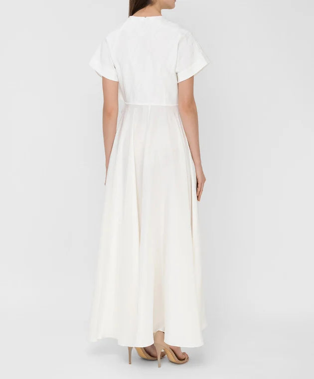 Vestito in raso di seta bianco TG 40