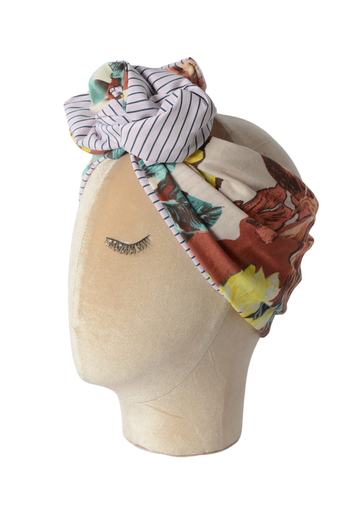 Fascia modellabile per capelli in cotone con fantasie double-face