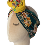 Fascia modellabile per capelli in cotone a fiori doubleface