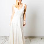 Vestito sottoveste lungo bianco SportMax Tg It 38  in acetatoe Tg 42
