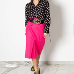 Gonna vintage longuette in cotone fuxia TG 42