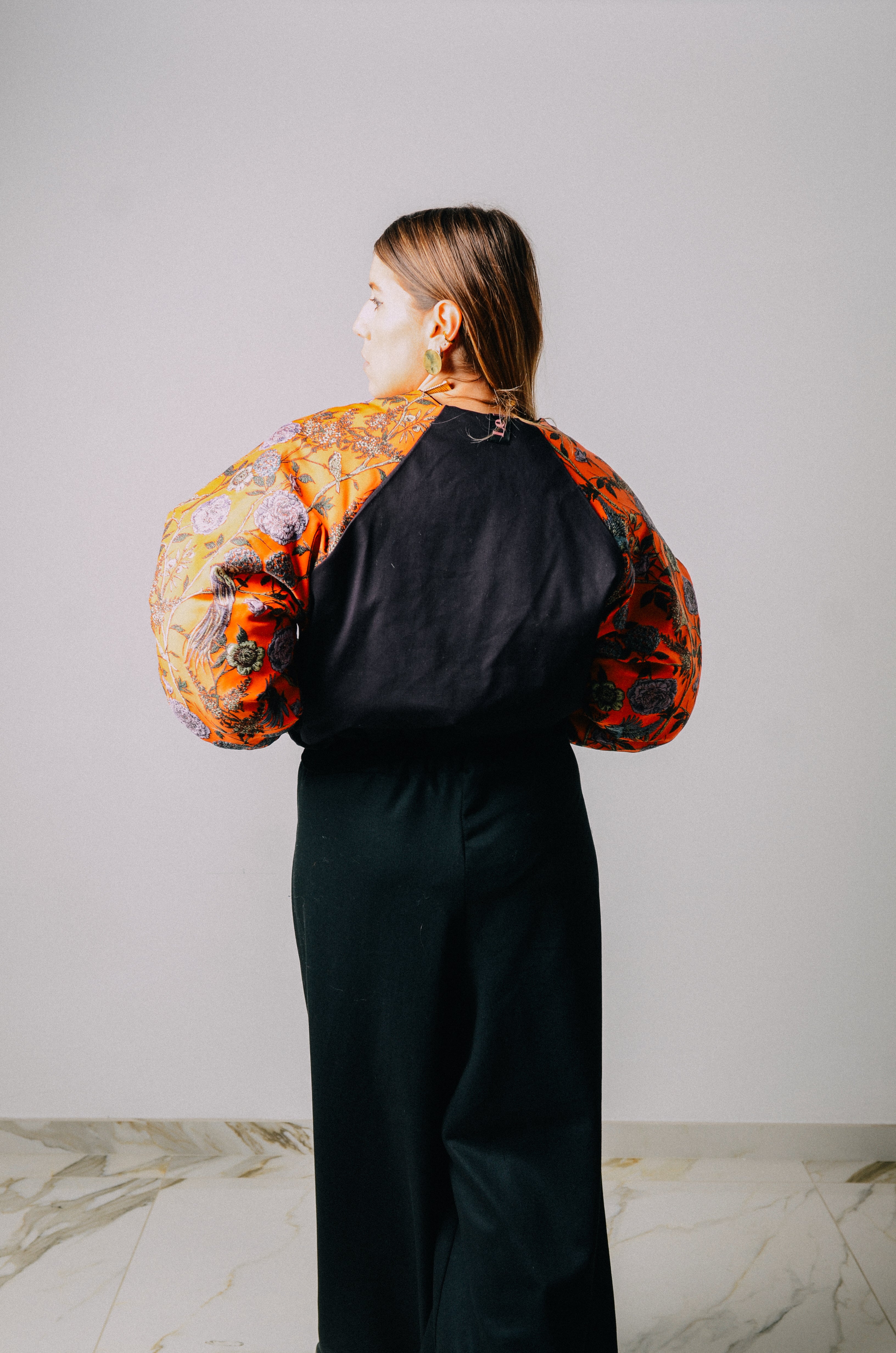 Bomber crop sartoriale imbottito - reversibile