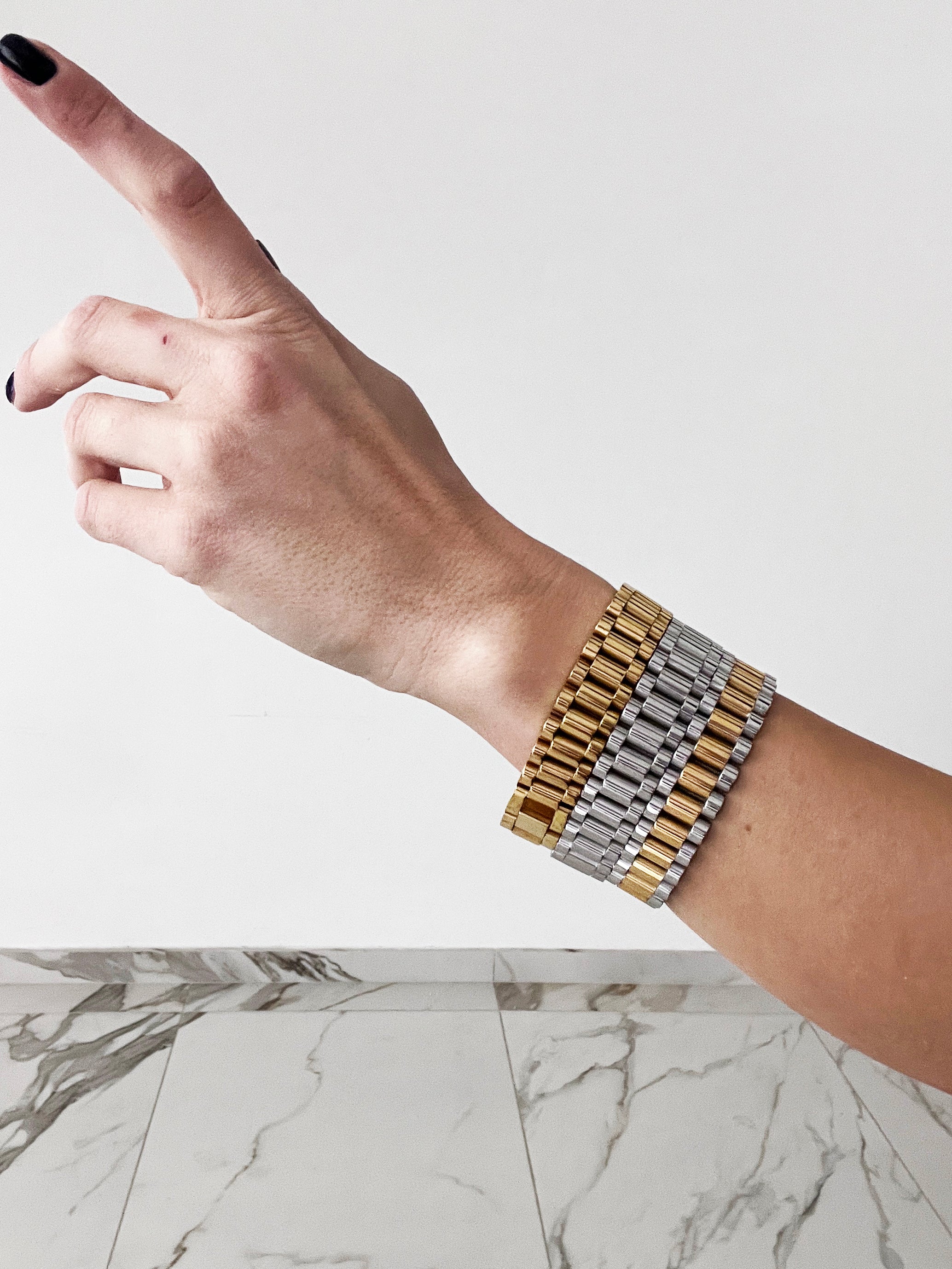 braccialetti con catena impermeabile color oro in acciaio inossidabile