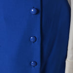 Gonna vintage longuette misto  lino blu con bottoni