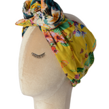 Fascia modellabile per capelli in cotone a fiori doubleface