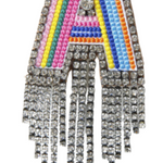 SPILLA MULTICOLOR CON STRASS LETTERA "A"