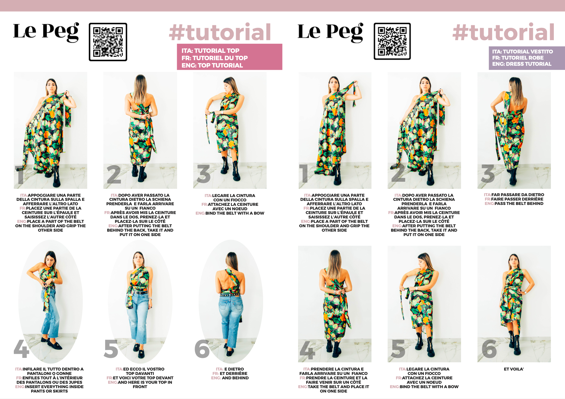 Gonna pareo sartoriale in cotone elasticizzato a fiori - taglia unica