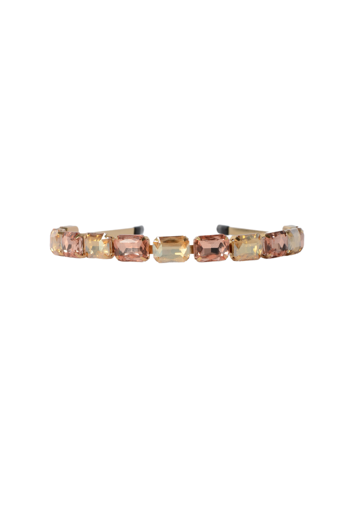 Cerchietto metallico oro con pietre rosa/oro "REGULAR PINK"