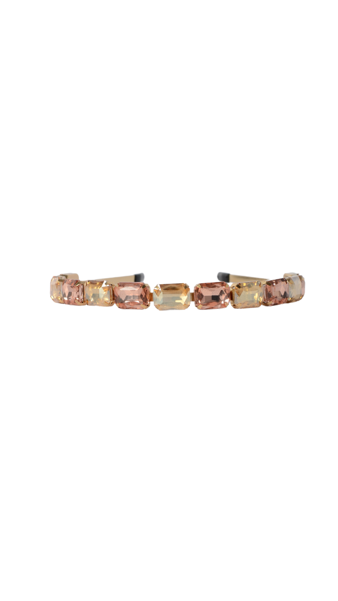 Cerchietto metallico oro con pietre rosa/oro "REGULAR PINK"
