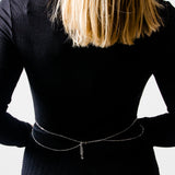 Collana corpo con catene incrociate e punti luce-in acciaio inossidabile oro