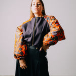 Bomber crop sartoriale imbottito - reversibile