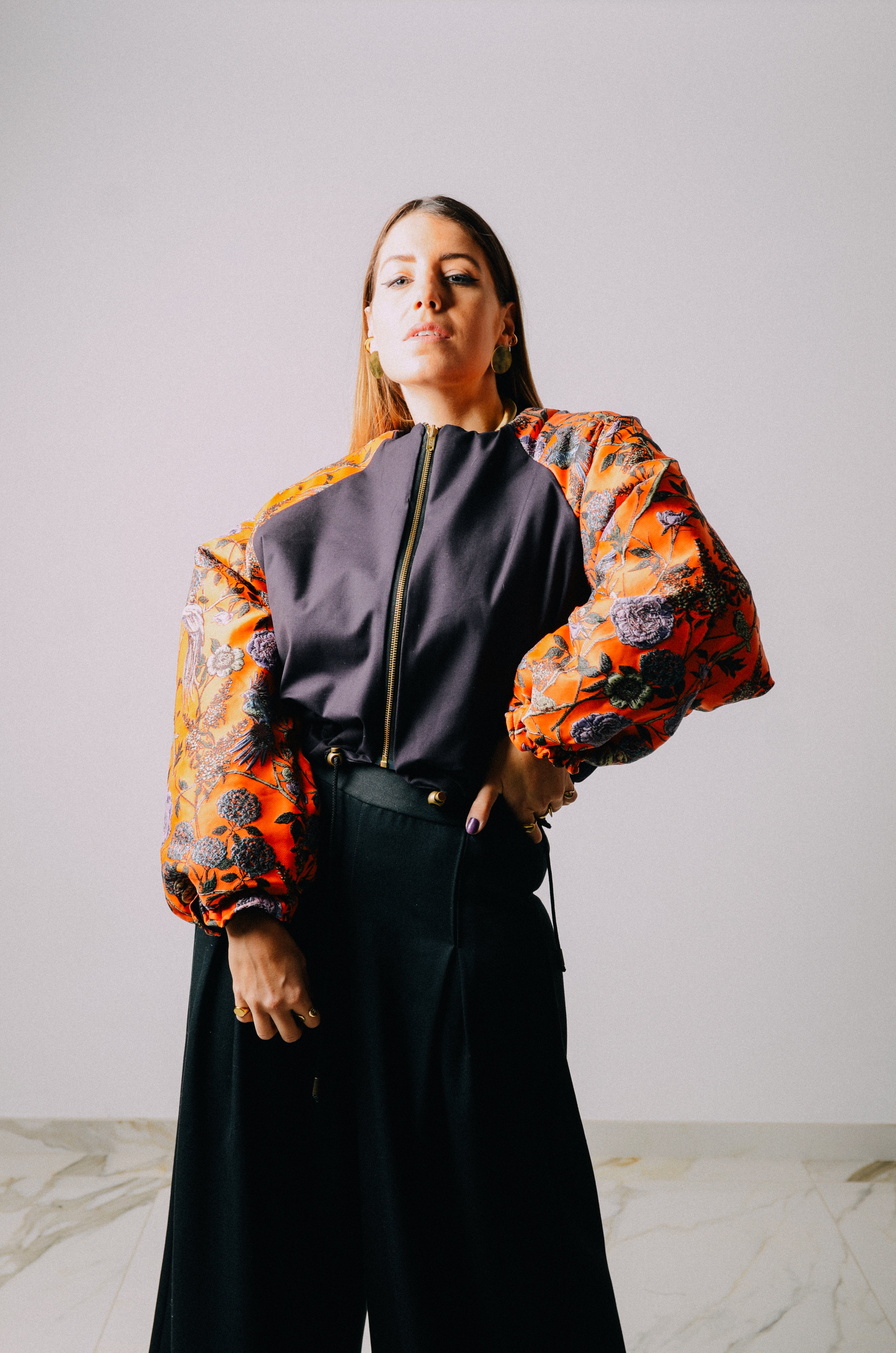 Bomber crop sartoriale imbottito - reversibile